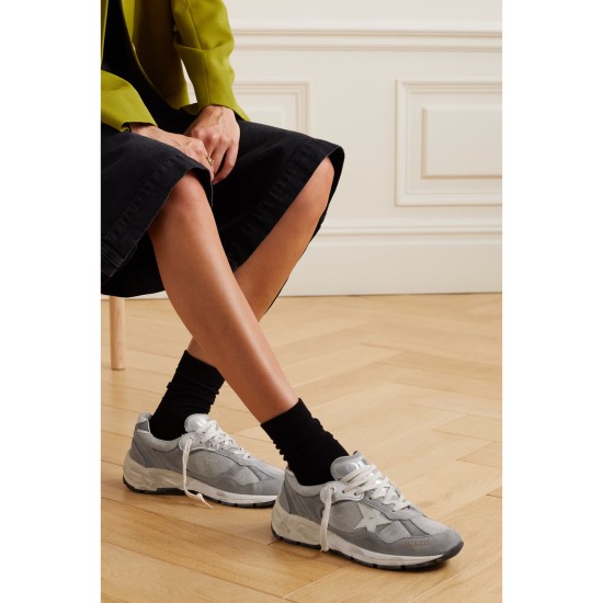 Dad-Star distressed leather-trimmed mesh and suede sneakers Dad-Star distressed leather-trimmed mesh and suede sneakers