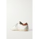 Super-Star suede-trimmed distressed leather sneakers Super-Star suede-trimmed distressed leather sneakers
