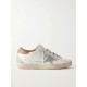 Super-Star suede-trimmed distressed leather sneakers Super-Star suede-trimmed distressed leather sneakers