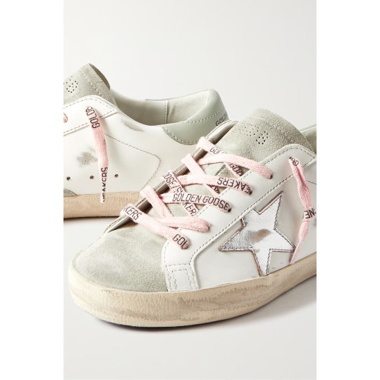 Super-Star distressed leather and suede sneakers Super-Star distressed leather and suede sneakers
