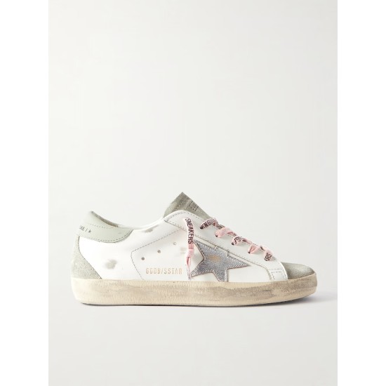 Super-Star distressed leather and suede sneakers Super-Star distressed leather and suede sneakers