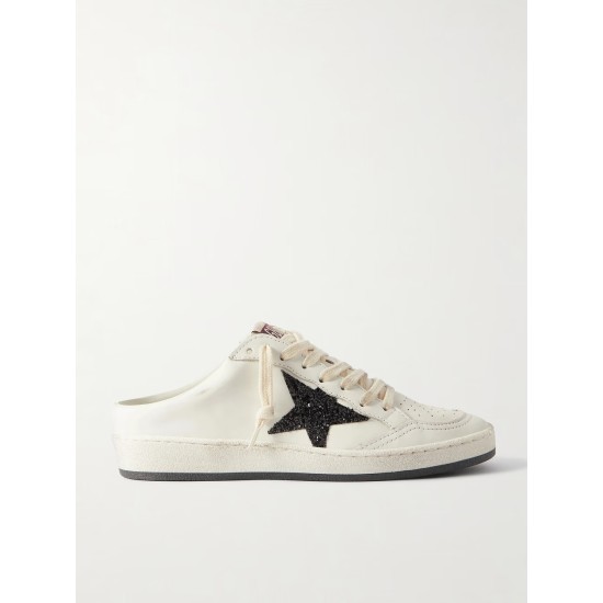 Ball Star Sabot glittered leather slip-on sneakers Ball Star Sabot glittered leather slip-on sneakers