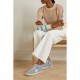 Mid Star glittered leather-trimmed distressed denim high-top sneakers Mid Star glittered leather-trimmed distressed denim high-top sneakers