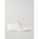 Superstar distressed embroidered textured-leather sneakers Superstar distressed embroidered textured-leather sneakers