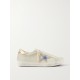 Superstar crystal-embellished distressed leather sneakers Superstar crystal-embellished distressed leather sneakers