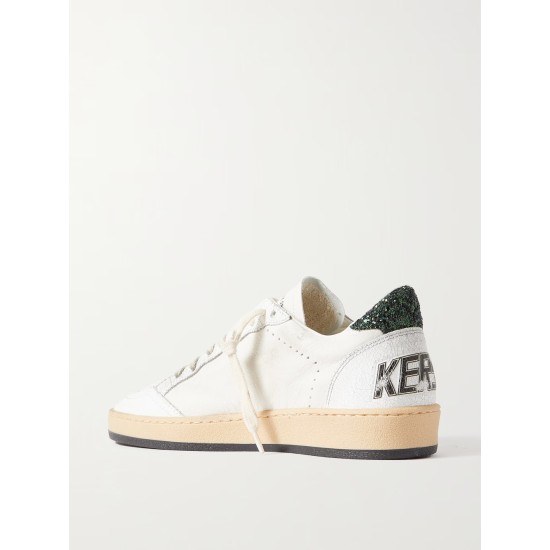 Ballstar glittered distressed leather sneakers Ballstar glittered distressed leather sneakers