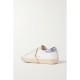 Superstar glittered distressed snake-effect trimmed leather sneakers Superstar glittered distressed snake-effect trimmed leather sneakers