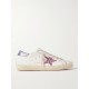 Superstar glittered distressed snake-effect trimmed leather sneakers Superstar glittered distressed snake-effect trimmed leather sneakers