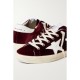 Super-Star distressed leather-trimmed velvet sneakers Super-Star distressed leather-trimmed velvet sneakers