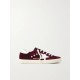 Super-Star distressed leather-trimmed velvet sneakers Super-Star distressed leather-trimmed velvet sneakers