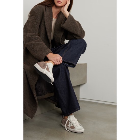Super-Star distressed calf hair-trimmed nubuck and suede sneakers Super-Star distressed calf hair-trimmed nubuck and suede sneakers