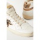 Mid Star shearling-lined distressed leopard-print calf hair, suede and leather sneakers Mid Star shearling-lined distressed leopard-print calf hair, suede and leather sneakers