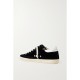 Super-Star eyelet-embellished distressed glittered leather and velvet sneakers Super-Star eyelet-embellished distressed glittered leather and velvet sneakers