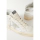 Mid Star distressed suede-trimmed metallic snake-effect leather sneakers Mid Star distressed suede-trimmed metallic snake-effect leather sneakers