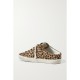 Super-Star Sabot distressed leopard-print calf hair slip-on sneakers Super-Star Sabot distressed leopard-print calf hair slip-on sneakers