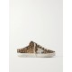 Super-Star Sabot distressed leopard-print calf hair slip-on sneakers Super-Star Sabot distressed leopard-print calf hair slip-on sneakers