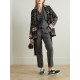 Belted crystal-embellished jacquard-knit wool cardigan Belted crystal-embellished jacquard-knit wool cardigan