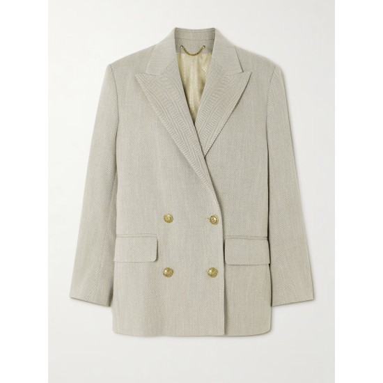 Journey double-breasted herringbone cotton blazer Journey double-breasted herringbone cotton blazer