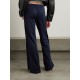 Button-detailed webbing-trimmed jersey wide-leg track pants Button-detailed webbing-trimmed jersey wide-leg track pants