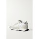 Running Marathon distressed leather-trimmed shell and suede sneakers Running Marathon distressed leather-trimmed shell and suede sneakers
