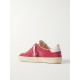 Soul-Star distressed leather-trimmed suede sneakers Soul-Star distressed leather-trimmed suede sneakers