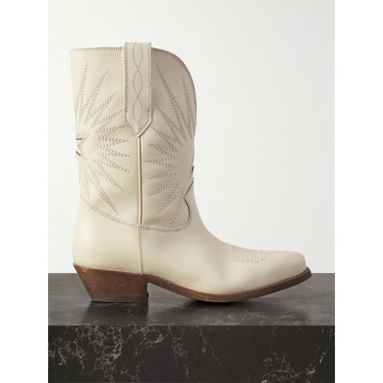 Low Wish Star embroidered leather cowboy boots Low Wish Star embroidered leather cowboy boots