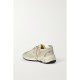 Dad-Star distressed glittered suede, mesh and metallic leather sneakers Dad-Star distressed glittered suede, mesh and metallic leather sneakers