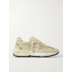 Dad-Star distressed glittered suede, mesh and metallic leather sneakers Dad-Star distressed glittered suede, mesh and metallic leather sneakers