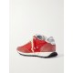 Running Marathon metallic leather-trimmed suede and shell sneakers Running Marathon metallic leather-trimmed suede and shell sneakers