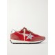 Running Marathon metallic leather-trimmed suede and shell sneakers Running Marathon metallic leather-trimmed suede and shell sneakers