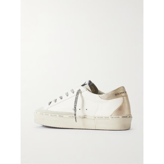 Hi Star distressed suede- and snake-effect-trimmed leather sneakers Hi Star distressed suede- and snake-effect-trimmed leather sneakers