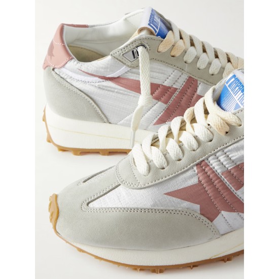 Running Marathon leather-trimmed suede and ripstop sneakers Running Marathon leather-trimmed suede and ripstop sneakers
