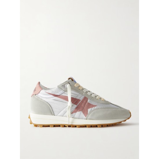 Running Marathon leather-trimmed suede and ripstop sneakers Running Marathon leather-trimmed suede and ripstop sneakers