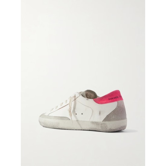 Super-Star distressed suede-trimmed leather sneakers Super-Star distressed suede-trimmed leather sneakers