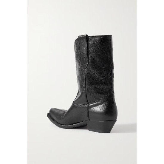 Low Wish Star textured-leather cowboy boots Low Wish Star textured-leather cowboy boots