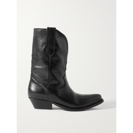 Low Wish Star textured-leather cowboy boots Low Wish Star textured-leather cowboy boots