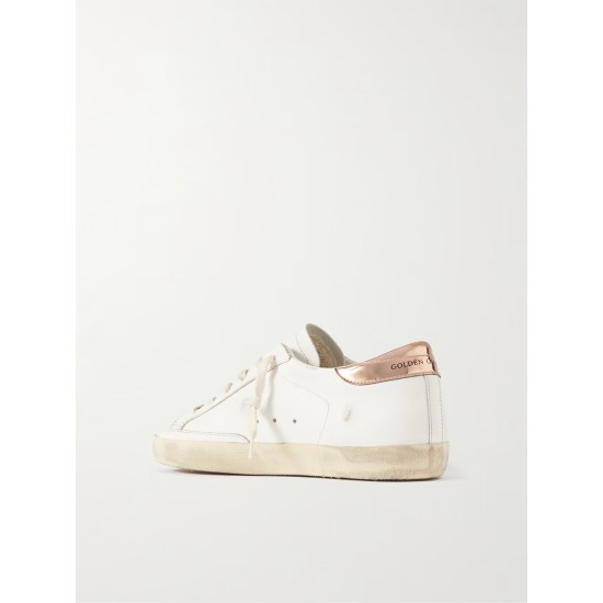 Super-Star distressed glittered leather sneakers Super-Star distressed glittered leather sneakers