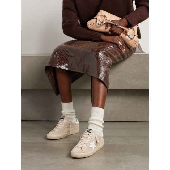 Super-Star leather-trimmed suede sneakers Super-Star leather-trimmed suede sneakers