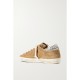 Super-Star distressed glittered leather-trimmed suede sneakers Super-Star distressed glittered leather-trimmed suede sneakers