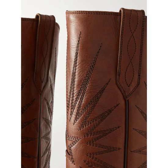 Wish Star embroidered leather cowboy boots Wish Star embroidered leather cowboy boots
