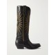 Wish Star embroidered distressed leather cowboy boots Wish Star embroidered distressed leather cowboy boots