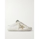 Super-Star Sabot distressed suede-trimmed leather slip-on sneakers Super-Star Sabot distressed suede-trimmed leather slip-on sneakers