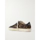 Soul-Star distressed leather-trimmed leopard-print calf hair sneakers Soul-Star distressed leather-trimmed leopard-print calf hair sneakers