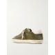 Super-Star leather-trimmed glittered distressed suede sneakers Super-Star leather-trimmed glittered distressed suede sneakers