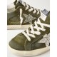 Super-Star leather-trimmed glittered distressed suede sneakers Super-Star leather-trimmed glittered distressed suede sneakers