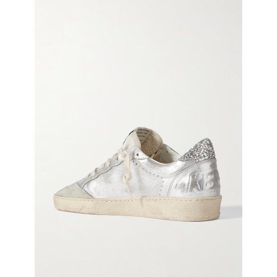 Ballstar glittered distressed metallic leather sneakers Ballstar glittered distressed metallic leather sneakers