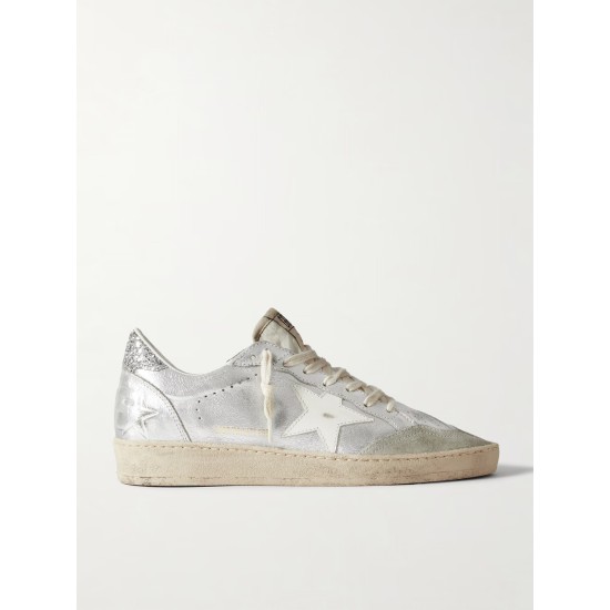 Ballstar glittered distressed metallic leather sneakers Ballstar glittered distressed metallic leather sneakers