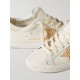 Super-Star raffia-trimmed distressed leather sneakers Super-Star raffia-trimmed distressed leather sneakers