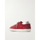 Super-star distressed metallic leather-trimmed suede sneakers Super-star distressed metallic leather-trimmed suede sneakers