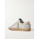 Super-Star suede and metallic leather-trimmed distressed canvas sneakers Super-Star suede and metallic leather-trimmed distressed canvas sneakers